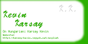 kevin karsay business card